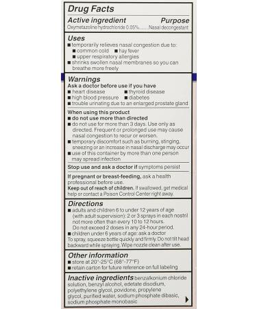 Equate Nasal Spray Original (Compare to Afrin) 1oz - Pack of 2 - Buy Online on GoSupps.com