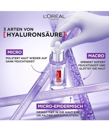 L'Or al Paris Mini Plumping Serum for Women: For Wrinkle Reduction and Youthful Plumped Skin with 1.5% Hyaluronic Acid Revitalift Filler 1 x 15 ml - Buy Online on GoSupps.com