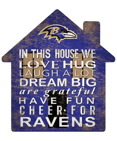 NFL Baltimore Ravens Unisex Baltimore Ravens House Sign, Team Color, 12 inch