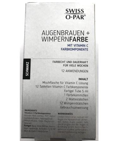Swiss O-Par Eyelash & Eyebrow Tint Set - Black | Long-Lasting Color for Perfect Lashes & Brows | International Shipping Available - Buy Online on GoSupps.com