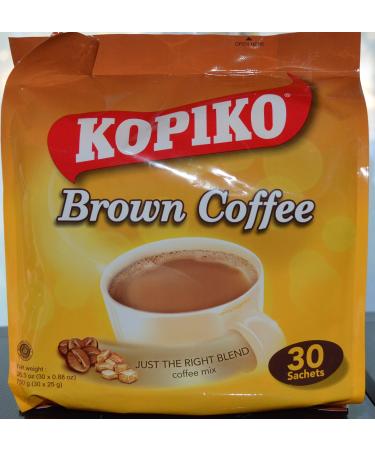 Kopiko Instant 3 in 1 Brown Coffee Mix with Creamer and Sugar 30 Count Per Bag