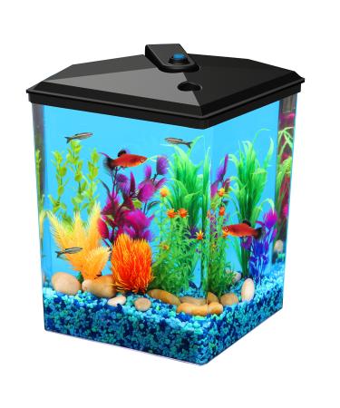 Koller Products AquaView 2.5-Gallon Fish Tank with Power Filter and LED Lighting (7 Color Selections)