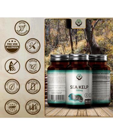 Buy 90 Iodine Tablets with Seaweed Capsules | 500mg per Serving | Gluten & Allergen-Free | Made in Great Britain - Optimal Support for Your Health - Buy Online on GoSupps.com
