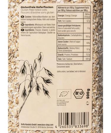 KoRo - Gluten free organic oatmeal 6 x 500g - Buy Online on GoSupps.com