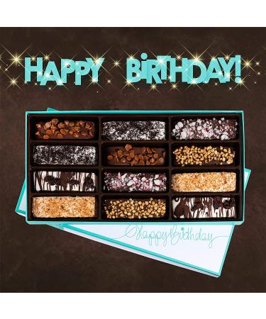 Barnett's Birthday Chocolate Biscotti Gift Basket - Gourmet Italian Cookies for Him & Her - Unique Flavors - Perfect Birthday Cake Box for Husband, Wife, Mom, Dad, Boyfriend, Girlfriend - Buy Online on GoSupps.com