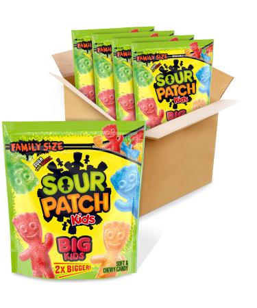 SOUR PATCH KIDS Big Soft & Chewy Candy, Family Size, 4 - 1.7 lb Bags