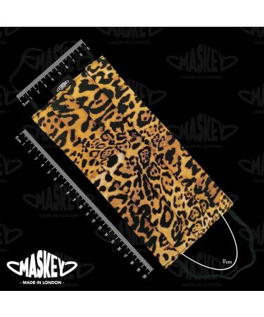 Washable Leopard Print Face Mask | 3 Layers Blended Cotton | Made in UK | London | Washable 100+ Times - Buy Online on GoSupps.com