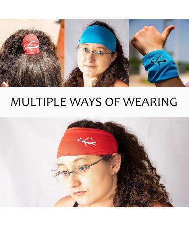 Set of 6 Workout Headbands for Men & Women in Black, Red, White Tie Dye and USA Flag - Wide Elastic Sport Sweatbands for Working Out - Buy Online on GoSupps.com