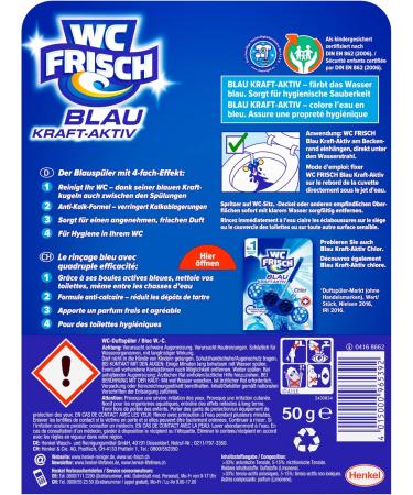 WC FRISCH Blue Kraft-Aktiv Lemon Toilet Cleaner & Color Rinse - 10-Pack for International Shipping - Buy Online on GoSupps.com