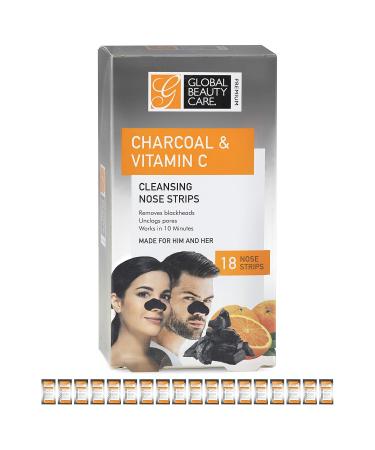 Global Beauty Care 18 Premium Nose Cleansing Strips | Activated Charcoal & Vitamin C Blackhead Remover - International Shipping - Buy Online on GoSupps.com
