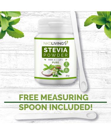 NKD Living 100% Pure Stevia Powder Reb-A 98% - 25g | Natural Sweetener - Buy Online on GoSupps.com