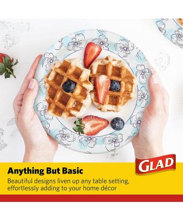 Glad Round Disposable Paper Plates - 10 Inch 250 Count Bulk Blue Plates | Soak Proof, Cut Proof, Microwaveable Heavy Duty Plates for All Occasions - Buy Online on GoSupps.com