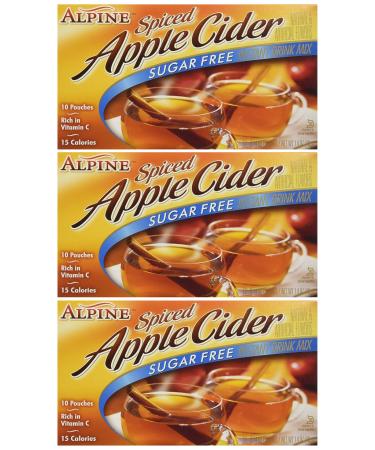 Alpine, Spiced Cider, Sugar Free Apple Flavored Drink Mix, 1.4oz Box (Pack of 3) Original Version