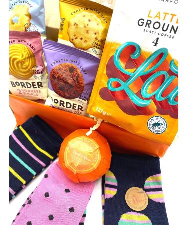 Gift Box by Inside the Box Gifts (Latte Ground Coffee w Biscuits Socks & Bath Bomb) - Buy Online on GoSupps.com