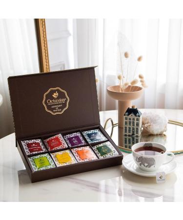 Octavius Assortment of Fine Black & Green Teas | 48 Teabags | 8 Assorted Flavors | Ideal for Gifting - Buy Online on GoSupps.com
