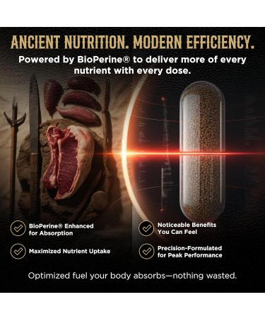 Grass Fed Beef Organ Supplement for Men & Women - PRIMUS Grassfed Beef Liver Capsules with Heart Ancestral Blend 5 Organ Meat Supplements & BioPerine for Absorption Vitality Energy 180 Pills - Buy Online on GoSupps.com