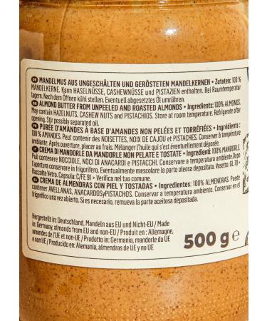 KoRo Almond Butter Brown 6x500g - 100% Natural No Sugar or Salt Pure Nut Cream - Buy Online - Buy Online on GoSupps.com
