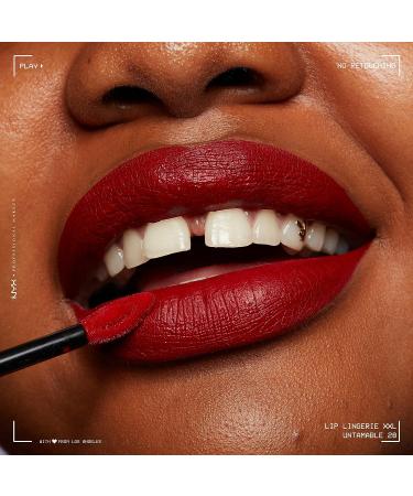 Nyx Lip Lingerie XXL Matte Liquid Lipstick in Untamable Brick Red - 0.13 Fl Oz - Buy Online on GoSupps.com