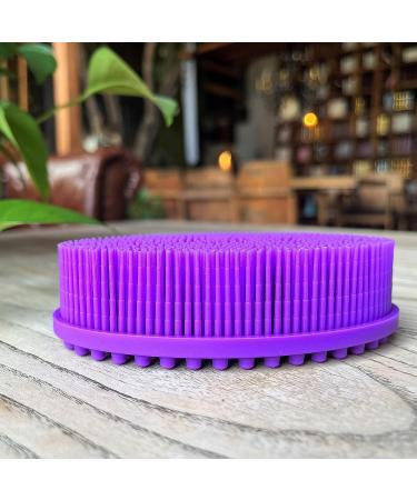 Premium Soft Silicone Sensory Brush for Kids with Autism - 2-in-1 Body Scrubber for Sensory Room & Occupational Therapy - Oval Purple - Buy Online on GoSupps.com