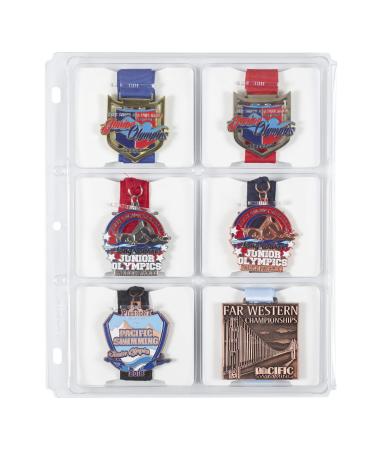 Mercurydean Award Medal Binder Pages Organizer Storage Display for Award Medals - 3 Pack for 18 Medals Total