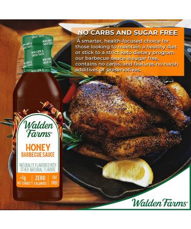 Walden Farms Honey Barbecue Sauce 12 oz - Zero Calorie, Guilt-Free BBQ Flavor - Buy Online on GoSupps.com