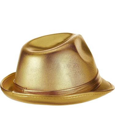 Amscan Men's Gold Fedora Hat - One Size US | Stylish Accessory for Any Occasion - Buy Online on GoSupps.com
