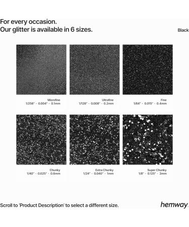 Hemway Ultra Sparkle Glitter Black 100g - Multi-Purpose Epoxy Resin for Arts, Crafts, Body, Hair, Face, Nails, Weddings & Tumblers - Buy Online on GoSupps.com
