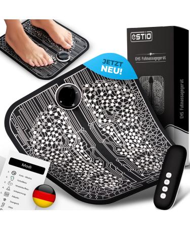 ESTIO EMS footprint including remote control portable foot massage device with 39 levels & 10 modes electrical foot massage for better circulation