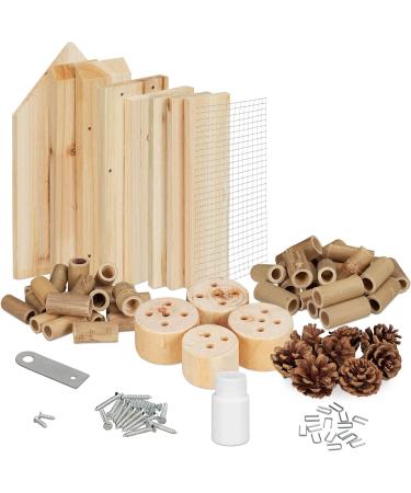 Relaxdays Insect Hotel Kit - Build Your Own Bug, Bee & Lacewing Shelter 33x24.5x7cm - Natural 10027823 - Buy Online on GoSupps.com