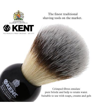 Kent BLK4S Silvertext Synthetic Shaving Brush with Black Resin Handle - Luxury Shaving Tool for Perfect Lather - Made in England - Buy Online on GoSupps.com