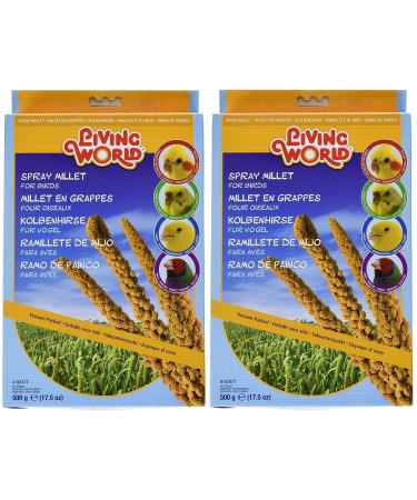 Living World 82477 Spray Millet for Birds 2Pack (500gm) 17.5-Ounce
