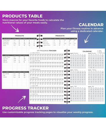 Clever Fox Fitness Journal - Daily Workout Log for Women and Men | Spiral-Bound A5 Planner with Laminated Cover | Thick Pages | Pink & Dark Purple - Buy Online on GoSupps.com
