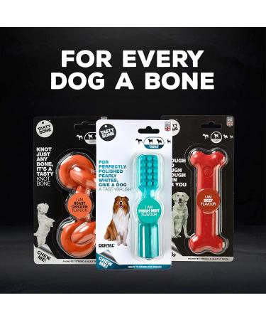 Rosewood 57042 TastyBone Extra Robust Knotted T-Bone Dog Toy - Durable Nylon Beef Flavor for All Dogs - International Shipping Available - Buy Online on GoSupps.com