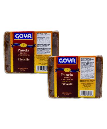 VALUE-PACK - Two Panela Cuadrada Brown Sugar Cane - Piloncillo Bundle - Includes 2 POUNDS Total of Individually wrapped Panela GOYA - Comes in a Despensa Colombiana Bag. Great Bundle to Bring a Little Taste of Colombia to your Home!