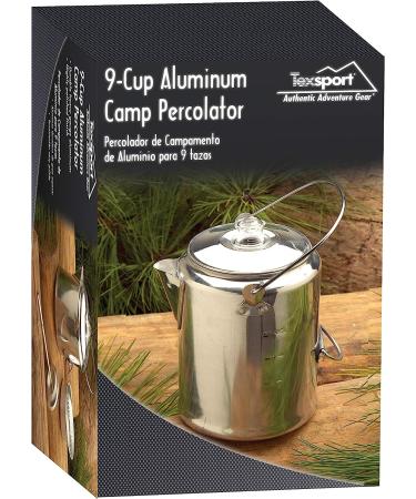 Texsport Aluminum 9 Cup Percolator Coffee Maker | Outdoor Camping Essential - Buy Online on GoSupps.com