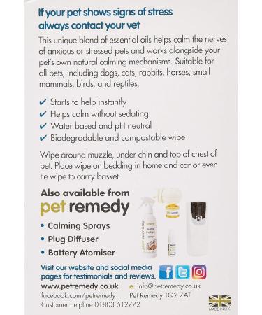 Pet Remedy Natural Calming Wipes Pack of 12 12 Count (Pack of 1) - Buy Online on GoSupps.com