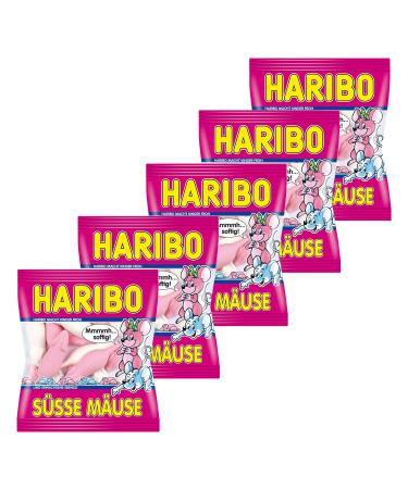 Haribo S sse Mousse Souris Lot de 5 Sucre Fruit Caoutchouc en Sachet Pochette
