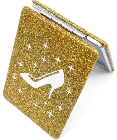 12 Pcs Sweet 15 High Heel Gold Compact Mirror - Glitter Pu Leather Makeup Mirror for Birthday Party Favors - Buy Online on GoSupps.com