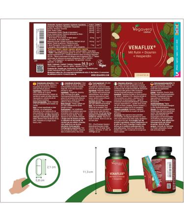 Vegavero Diosmin + Hesperidin with Rutin + Horse Chestnut + Small Holly | Blood Circulation and Hemorrhoids | 100% Natural | 120 Capsules | Vegan - Buy Online on GoSupps.com