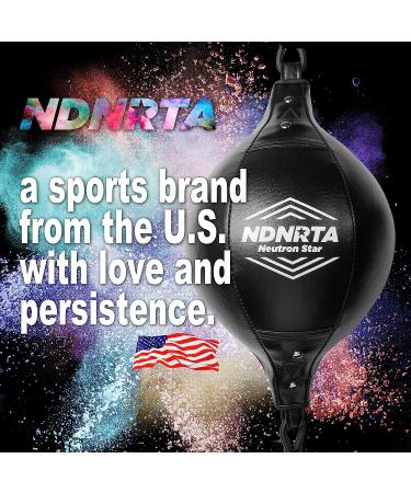 NDNRTA Double End Bag - Upgraded Classic Style | Leather Boxing Ball from US | Boxing Equipment for Floor to Ceiling | Black - Buy Online on GoSupps.com
