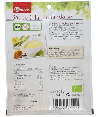 Cenovis Organic Hollandaise Sauce - Gluten-Free & Vegetarian - 6 Pack (6 x 25g) for International Shipping - Buy Online on GoSupps.com