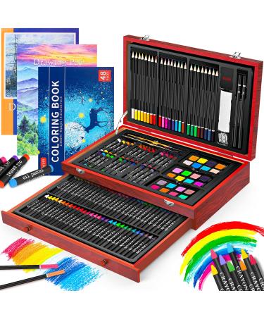 iBayam Art Kit Art Supplies Drawing Kits Arts and Crafts for Kids Gifts for Teen  Girls Boys 6-8-9-12 Art Set Case with Trifold Easel Sketch Pad Coloring  Book Pastels Crayons Pencils Black