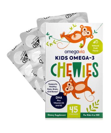 OmegaVia Kids' Omega-3 Chewies Strawberry Citrus 45 Chewies