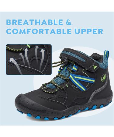 Mishansha Children's Hiking Shoes - Non-Slip Lightweight Trekking Boots for Boys & Girls (Size 24-38 EU 30) - Black - Buy Online on GoSupps.com