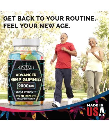 New Age Naturals Advanced Hemp Big Gummies 9000mg - 360 Natural Hemp Oil Infused Gummies - Pack of 2, 180 Count Each - Buy Online on GoSupps.com