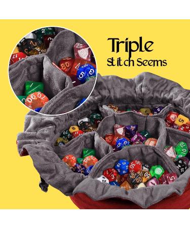 CardKingPro Red Immense Dice Bag with Pockets - 150+ Dice Capacity - Ideal for Dice Hoarders - Patented Design - Buy Online on GoSupps.com