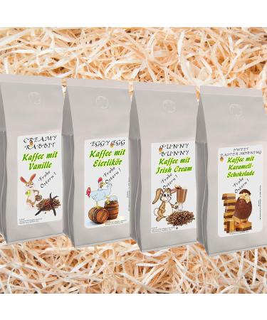 Easter Gift Set: Flavored Coffee 4 x 200g - Whole Beans & Ground - Perfect Spring Treat - Buy Online on GoSupps.com