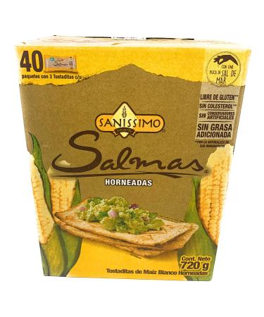 Salmas Horneadas Sanissimo Oven baked Corn Crackers 40 pack 40 Count (Pack of 1)