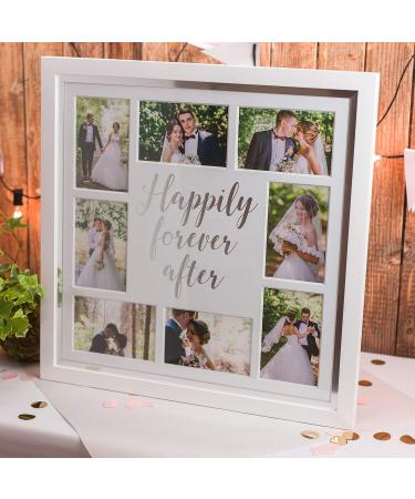 Pearhead Happily Ever After Wedding Photo Frame for Mr. and Mrs. | Wood and Silver Keepsake Collage Frame - Buy Online on GoSupps.com