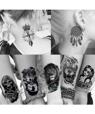 Realistic Black Rose Peony Temporary Tattoos for Women - Long Lasting 3D Body Art Stickers - Buy Online on GoSupps.com